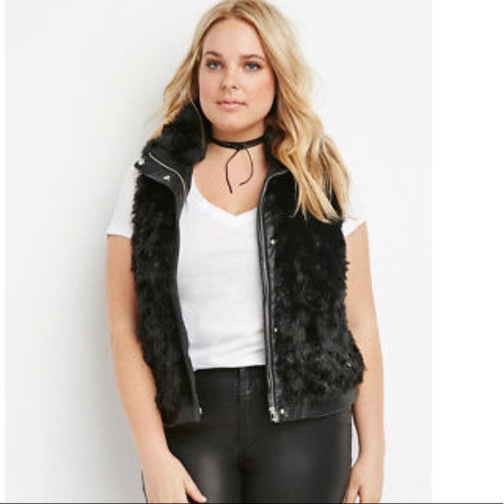 Fur vest faux ski small